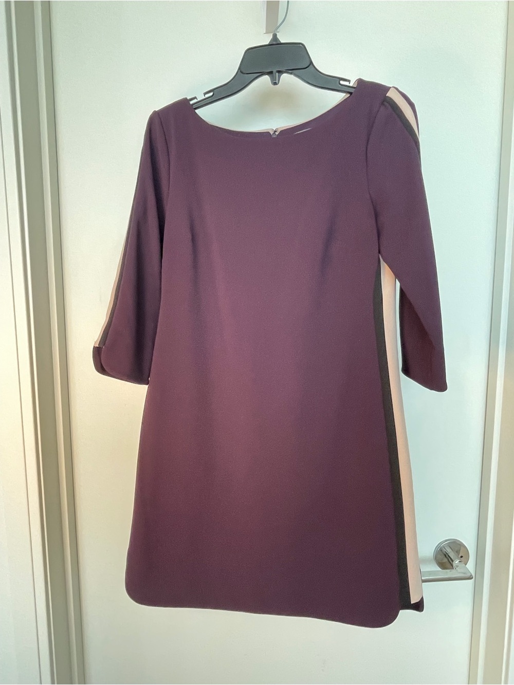 Vince Camuto Plum Midi Dress with Pink and Black Side Panels